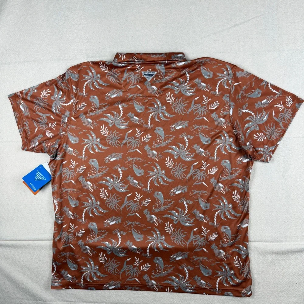 Columbia PFG Texas Longhorns Super Terminal‎ Tackle Polo Orange XXL XM2622-824